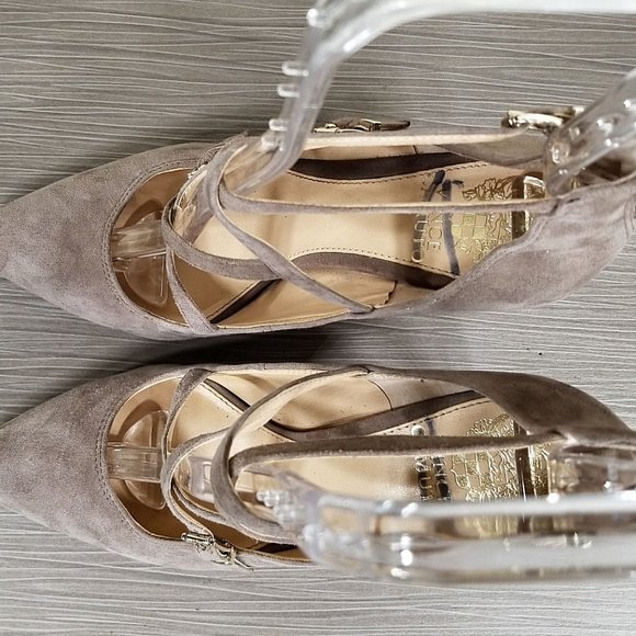 Vince Camuto Neddy Pointy Toe Pump, Brown Suede, Womens Size 7.5 / 37.5 - Picture 9 of 12